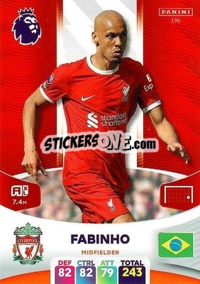 Sticker Fabinho - English Premier League 2023-2024. Adrenalyn XL - Panini