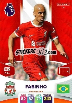 Sticker Fabinho - English Premier League 2023-2024. Adrenalyn XL n. 196 - Panini