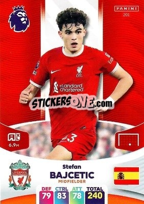 Sticker Stefan Bajcetic - English Premier League 2023-2024. Adrenalyn XL - Panini
