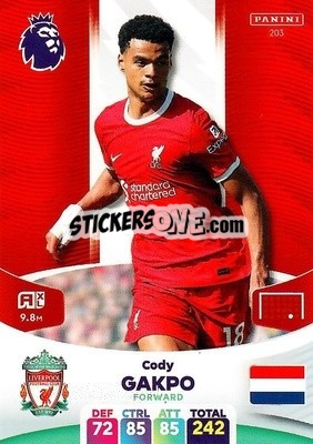 Sticker Cody Gakpo - English Premier League 2023-2024. Adrenalyn XL n. 203 - Panini