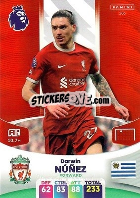 Sticker Darwin Núñez - English Premier League 2023-2024. Adrenalyn XL n. 206 - Panini