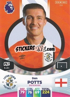 Cromo Dan Potts - English Premier League 2023-2024. Adrenalyn XL n. 210 - Panini