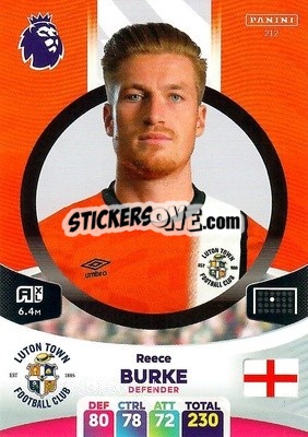 Figurina Reece Burke - English Premier League 2023-2024. Adrenalyn XL - Panini