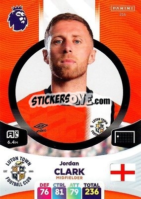 Figurina Jordan Clark - English Premier League 2023-2024. Adrenalyn XL - Panini