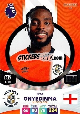 Cromo Fred Onyedinma - English Premier League 2023-2024. Adrenalyn XL - Panini