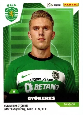 Sticker Viktor Gyökeres - Futebol 2023-2024
 n. 321 - Panini