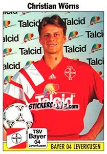 Sticker Christian Wörns - German Football Bundesliga 1994-1995 - Panini
