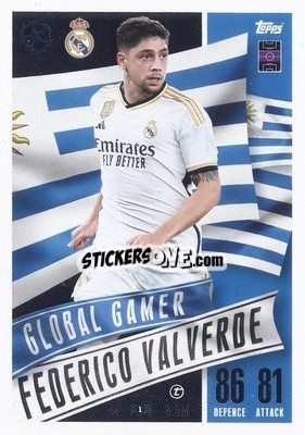 Sticker Federico Valverde - UEFA Champions League & Europa League 2023-2024. Match Attax Extra
 - Topps