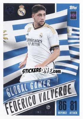 Sticker Federico Valverde - UEFA Champions League & Europa League 2023-2024. Match Attax Extra
 n. 204 - Topps