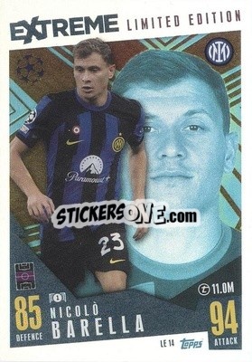 Sticker Nicolò Barella - UEFA Champions League & Europa League 2023-2024. Match Attax Extra
 n. LE14 - Topps