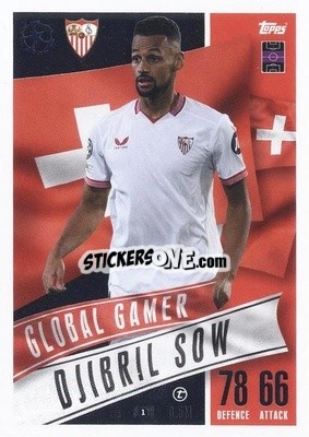 Sticker Djbril Sow - UEFA Champions League & Europa League 2023-2024. Match Attax Extra
 n. 205 - Topps