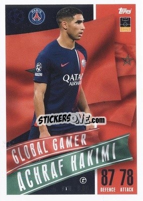 Sticker Achraf Hakimi - UEFA Champions League & Europa League 2023-2024. Match Attax Extra
 n. 206 - Topps