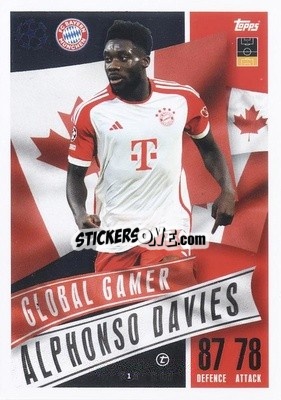 Sticker Alphonso Davies - UEFA Champions League & Europa League 2023-2024. Match Attax Extra
 n. 207 - Topps