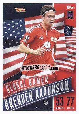 Sticker Brenden Aaronson - UEFA Champions League & Europa League 2023-2024. Match Attax Extra
 n. 208 - Topps