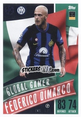 Sticker Federico Dimarco - UEFA Champions League & Europa League 2023-2024. Match Attax Extra
 n. 213 - Topps