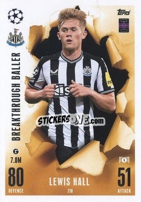 Sticker Lewis Hall - UEFA Champions League & Europa League 2023-2024. Match Attax Extra
 n. 218 - Topps
