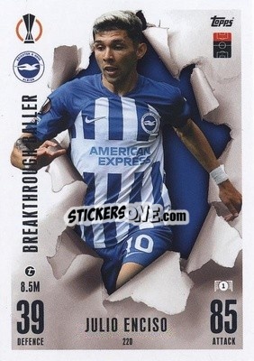 Sticker Julio Enciso - UEFA Champions League & Europa League 2023-2024. Match Attax Extra
 n. 220 - Topps