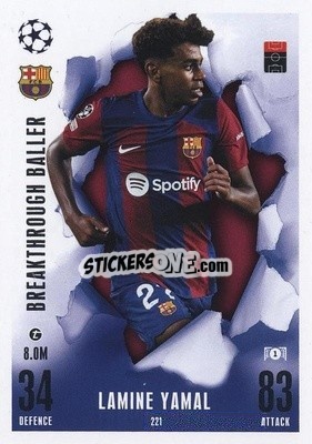 Sticker Lamine Yamal - UEFA Champions League & Europa League 2023-2024. Match Attax Extra
 - Topps