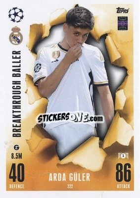 Sticker Arda Güler - UEFA Champions League & Europa League 2023-2024. Match Attax Extra
 - Topps