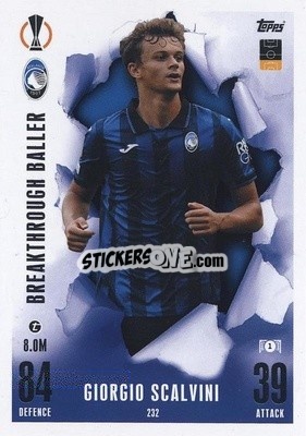 Sticker Giorgio Scalvini - UEFA Champions League & Europa League 2023-2024. Match Attax Extra
 n. 232 - Topps