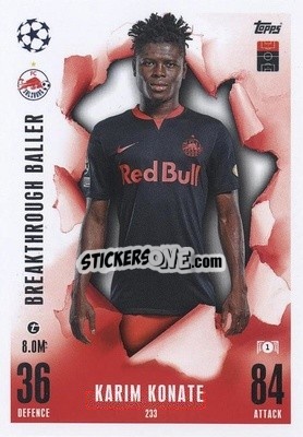 Sticker Karim Konate - UEFA Champions League & Europa League 2023-2024. Match Attax Extra
 n. 233 - Topps