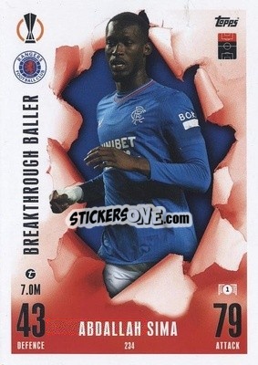 Sticker Abdallah Sima - UEFA Champions League & Europa League 2023-2024. Match Attax Extra
 n. 234 - Topps