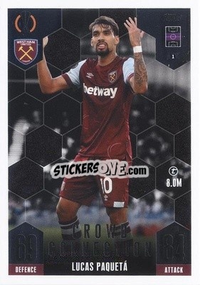 Sticker Lucas Paquetá - UEFA Champions League & Europa League 2023-2024. Match Attax Extra
 n. 239 - Topps