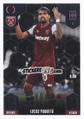 Sticker Lucas Paquetá - UEFA Champions League & Europa League 2023-2024. Match Attax Extra
 - Topps