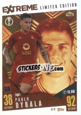 Sticker Paulo Dybala - UEFA Champions League & Europa League 2023-2024. Match Attax Extra
 n. LE15 - Topps