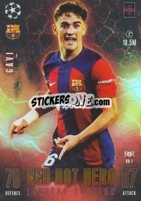 Sticker Gavi - UEFA Champions League & Europa League 2023-2024. Match Attax Extra
 n. RH2 - Topps
