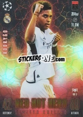 Sticker Rodrygo - UEFA Champions League & Europa League 2023-2024. Match Attax Extra
 n. RH3 - Topps