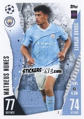 Sticker Matheus Nunes - UEFA Champions League & Europa League 2023-2024. Match Attax Extra
 n. 2 - Topps