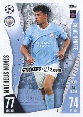 Figurina Matheus Nunes - UEFA Champions League & Europa League 2023-2024. Match Attax Extra
 - Topps