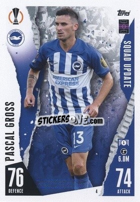 Sticker Pascal Gross - UEFA Champions League & Europa League 2023-2024. Match Attax Extra
 n. 4 - Topps