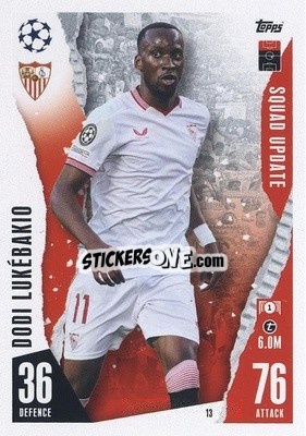 Sticker Dodi Lukébakio - UEFA Champions League & Europa League 2023-2024. Match Attax Extra
 n. 13 - Topps