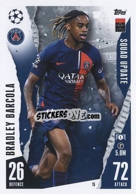 Sticker Bradley Barcola - UEFA Champions League & Europa League 2023-2024. Match Attax Extra
 - Topps