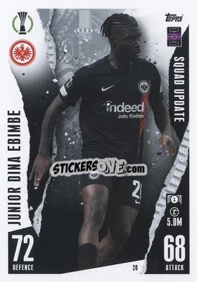 Sticker Junior Dina Ebimbe - UEFA Champions League & Europa League 2023-2024. Match Attax Extra
 n. 20 - Topps