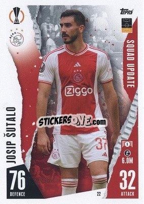 Sticker Josip Sutalo - UEFA Champions League & Europa League 2023-2024. Match Attax Extra
 n. 22 - Topps