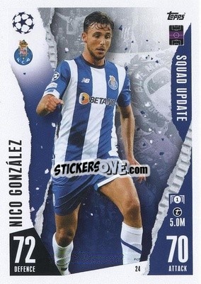 Sticker Nico González - UEFA Champions League & Europa League 2023-2024. Match Attax Extra
 n. 24 - Topps