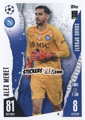 Sticker Alex Meret - UEFA Champions League & Europa League 2023-2024. Match Attax Extra
 n. 26 - Topps
