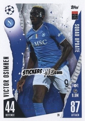 Sticker Victor Osimhen - UEFA Champions League & Europa League 2023-2024. Match Attax Extra
 n. 28 - Topps