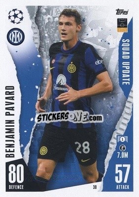 Sticker Benjamin Pavard - UEFA Champions League & Europa League 2023-2024. Match Attax Extra
 n. 30 - Topps