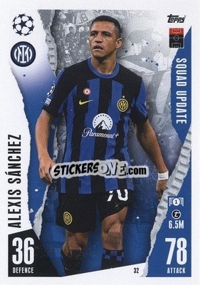 Sticker Alexis Sánchez - UEFA Champions League & Europa League 2023-2024. Match Attax Extra
 n. 32 - Topps