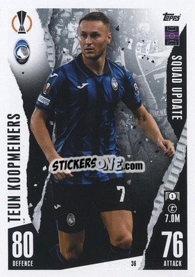 Sticker Teun Koopmeiners - UEFA Champions League & Europa League 2023-2024. Match Attax Extra
 n. 36 - Topps