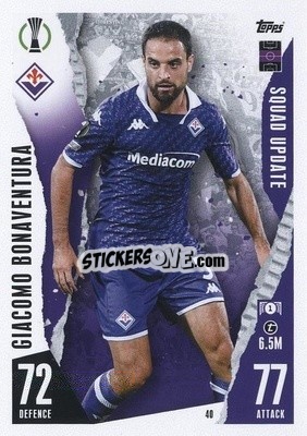 Sticker Giacomo Bonaventura - UEFA Champions League & Europa League 2023-2024. Match Attax Extra
 n. 40 - Topps