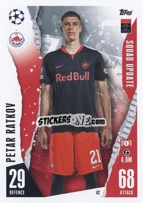 Sticker Petar Ratkov - UEFA Champions League & Europa League 2023-2024. Match Attax Extra
 n. 42 - Topps