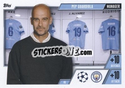 Sticker Pep Guardiola - UEFA Champions League & Europa League 2023-2024. Match Attax Extra
 n. 46 - Topps