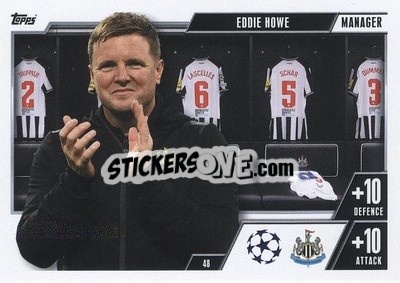 Sticker Eddie Howe - UEFA Champions League & Europa League 2023-2024. Match Attax Extra
 n. 48 - Topps