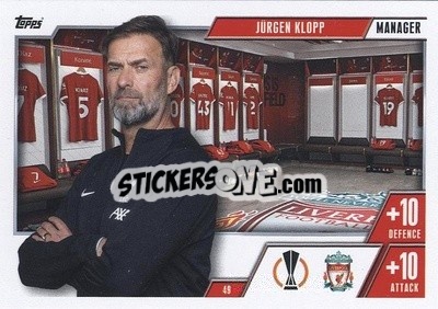 Sticker Jürgen Klopp - UEFA Champions League & Europa League 2023-2024. Match Attax Extra
 n. 49 - Topps