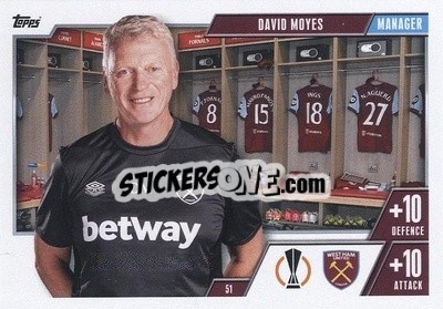 Sticker David Moyes - UEFA Champions League & Europa League 2023-2024. Match Attax Extra
 - Topps